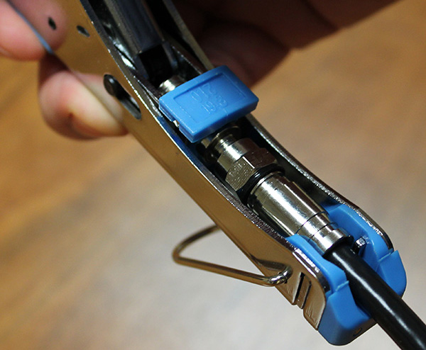 Step 6 – Crimp the connector on to the cable