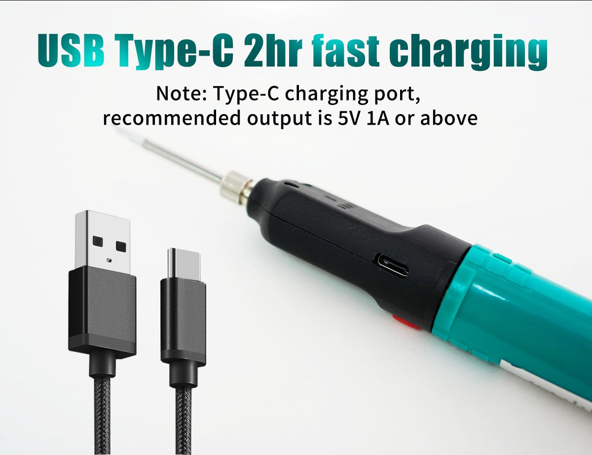 Cordless 12W Soldering Iron with USB Type-C Charging
