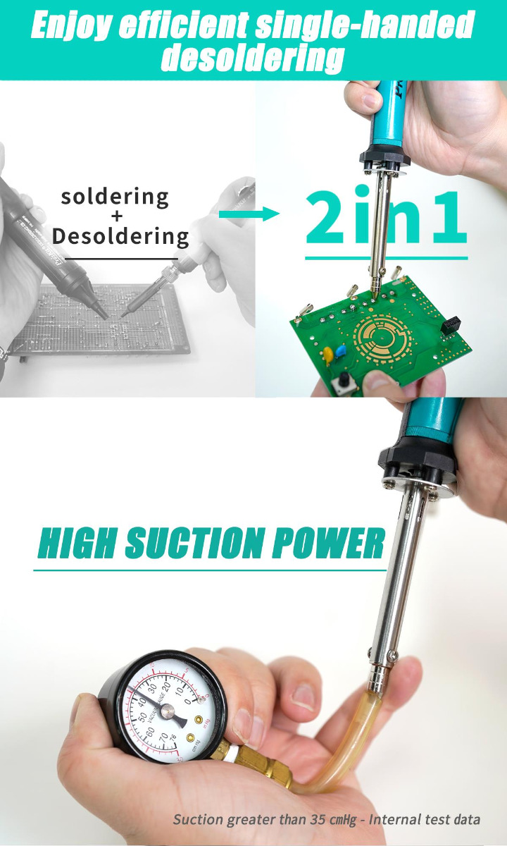 40 Watt 2-in-1 Soldering Iron and Desoldering Pump