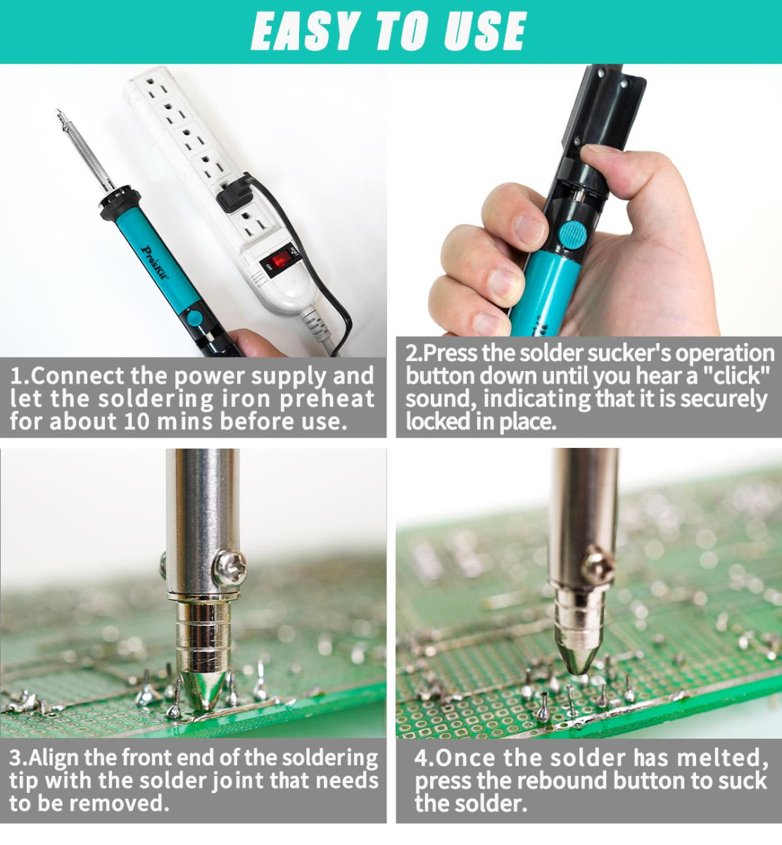 40 Watt 2-in-1 Soldering Iron and Desoldering Pump