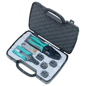 Coax Crimping Tool Kit w/Crimp Frame, 5 Dies, Rotary Stripper - Image 2