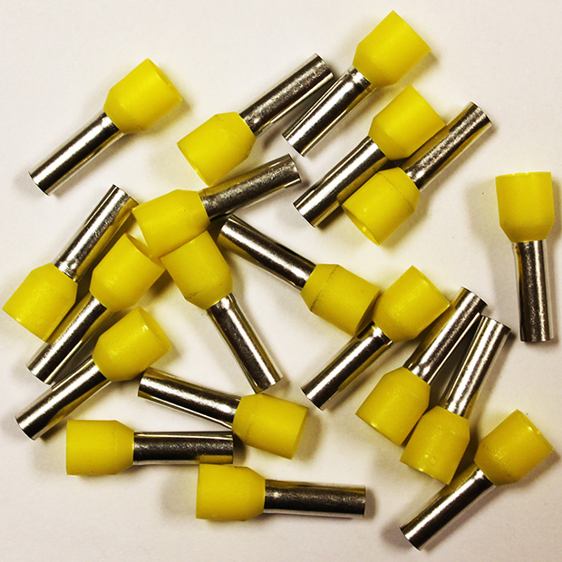 Wire Ferrule, 100 pk, Yellow, AWG 10, 12 mm Barrel