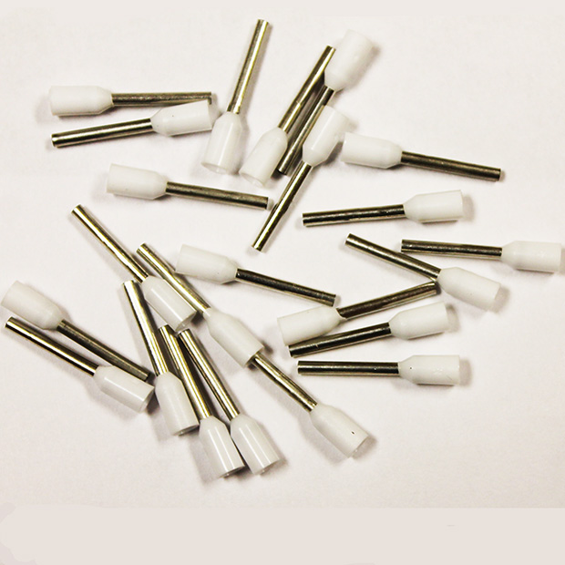 Wire Ferrule, White, AWG 20, 10 mm Barrel, 500 per bag