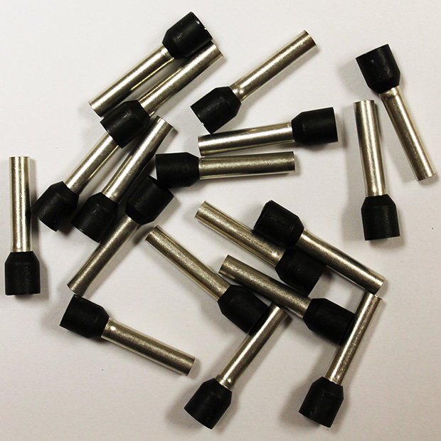 Wire Ferrule, Black, AWG 10, 18 mm Barrel, 100 per bag