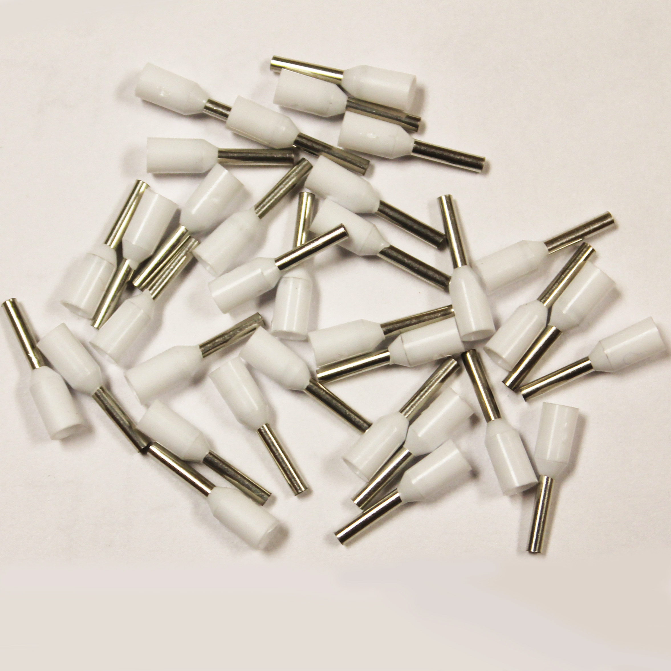 Wire Ferrule, White, AWG 20, 6 mm Barrel, 500 per bag
