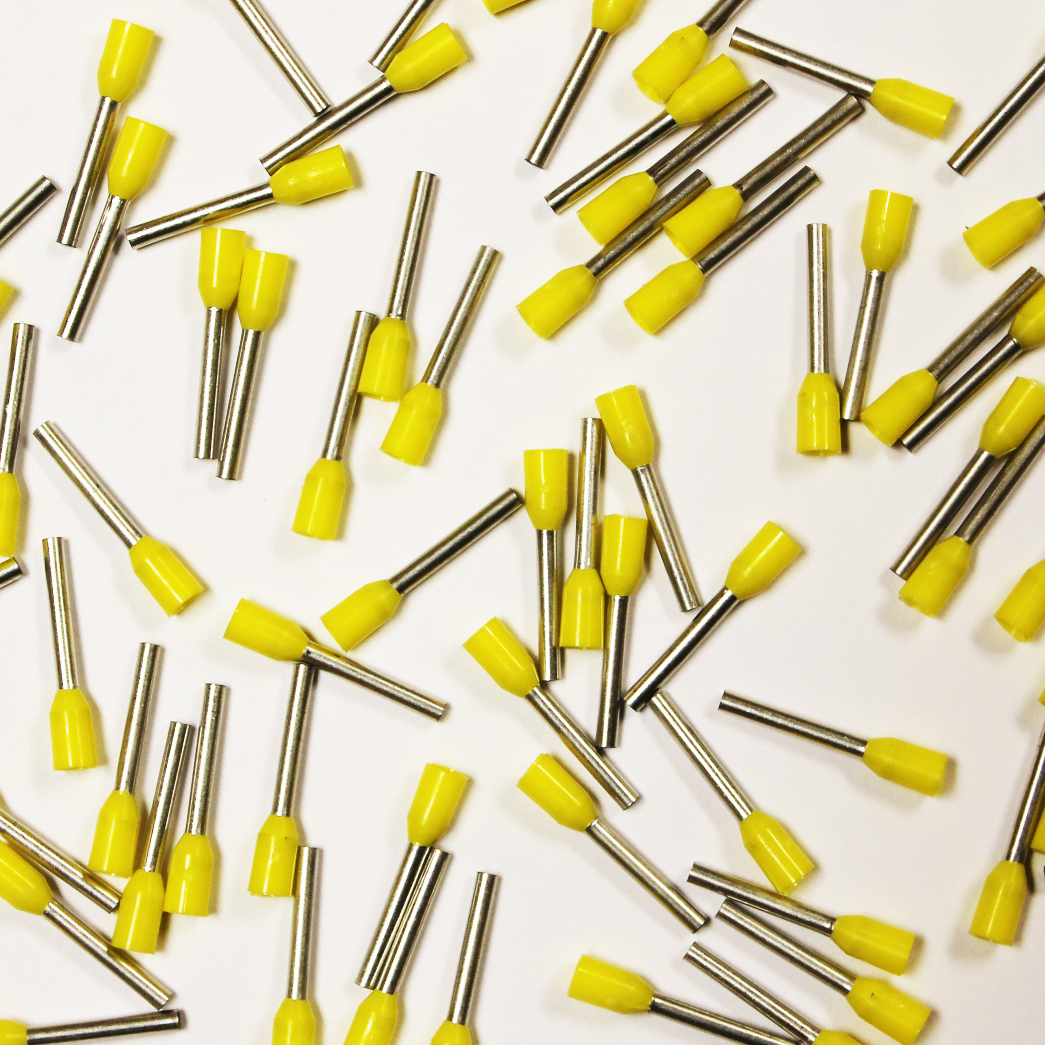 Wire Ferrule, Yellow, AWG 18, 12 mm Barrel, 500 per bag