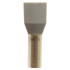 Wire Ferrule, Gray, AWG 12, 8 mm Barrel, 200 per bag