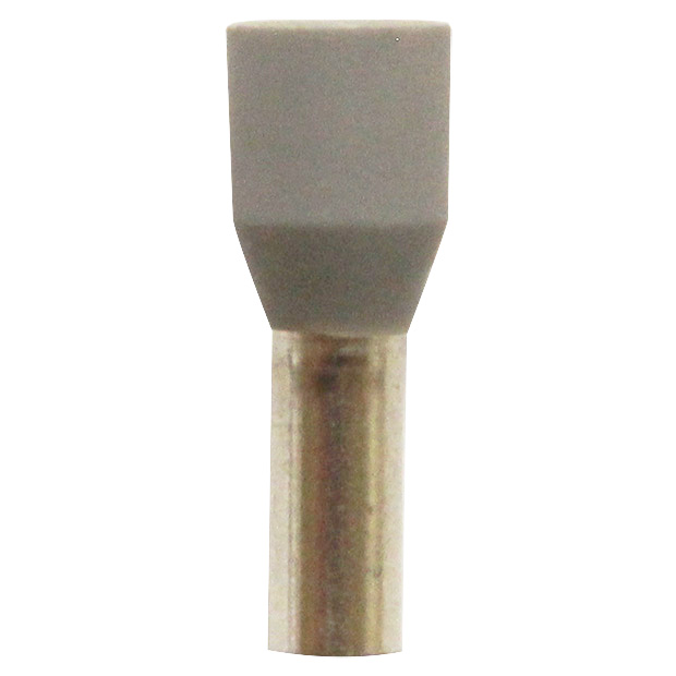 Wire Ferrule, Gray, AWG 12, 8 mm Barrel, 200 per bag