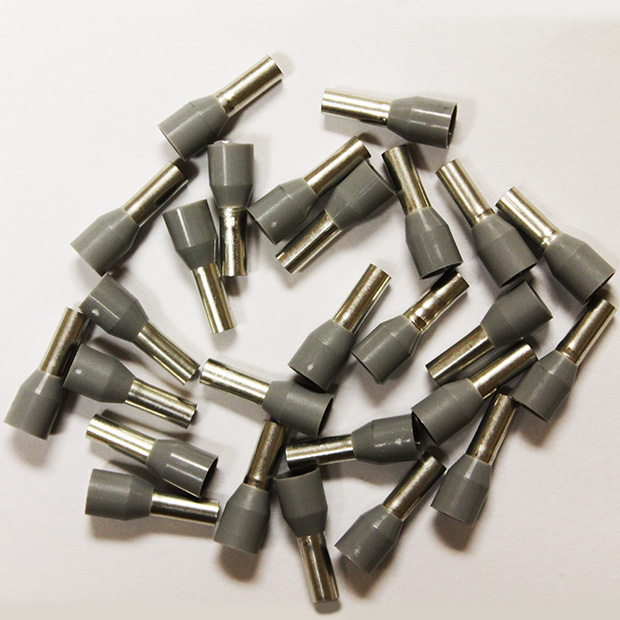 Wire Ferrule, Gray, AWG 12, 8 mm Barrel, 200 per bag