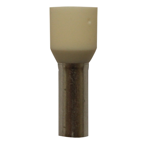 Wire Ferrule, Ivory, AWG 8, 12 mm Barrel, 100 per bag