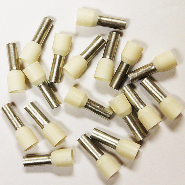 Wire Ferrule, Ivory, AWG 8, 12 mm Barrel, 100 per bag