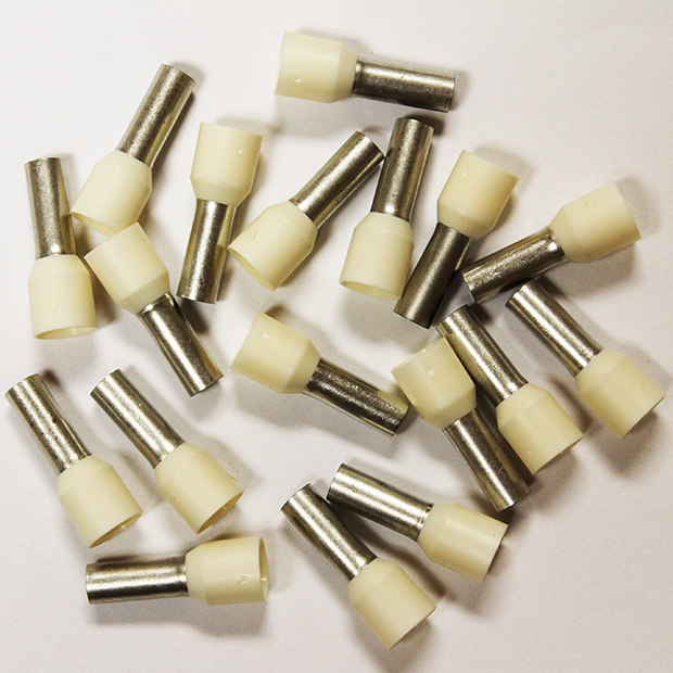Wire Ferrule, Ivory, AWG 8, 18 mm Barrel, 100 per bag