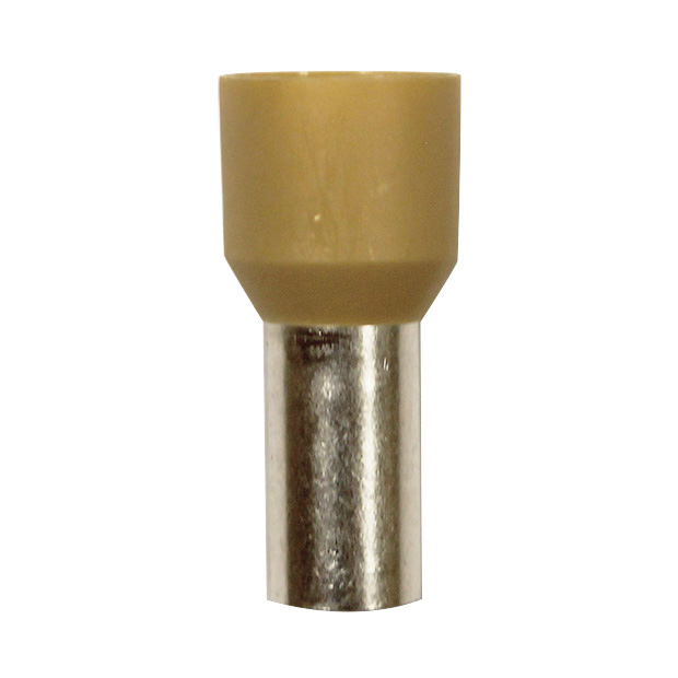 Wire Ferrule, Beige, AWG 2, 16 mm Barrel, 25 per bag