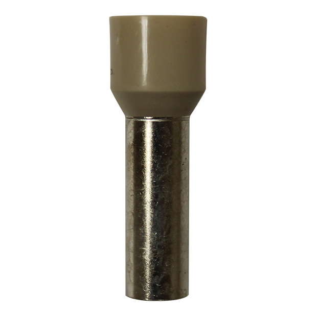 Wire Ferrule, Beige, AWG 2, 25 mm Barrel, 25 per bag