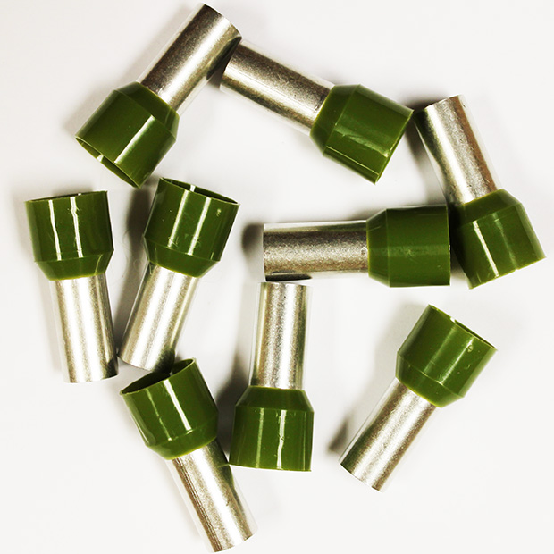 Wire Ferrule, Olive, AWG 1/0, 20 mm Barrel, 25 per bag