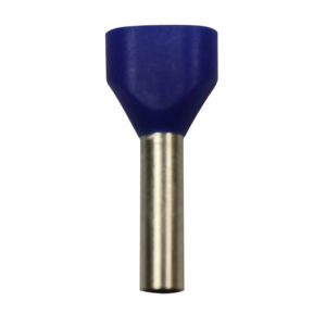 Wire Ferrule, Blue, Twin, AWG 14X2, 12 mm Barrel, 200 per bag
