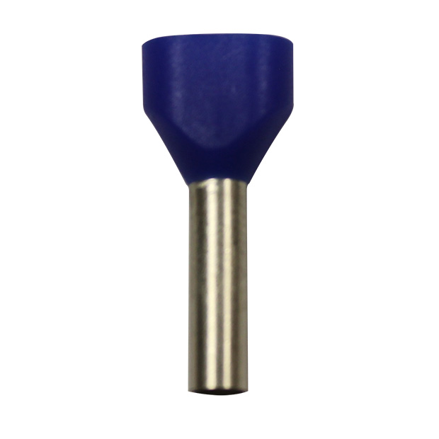 Wire Ferrule, Blue, Twin, AWG 14X2, 12 mm Barrel, 200 per bag
