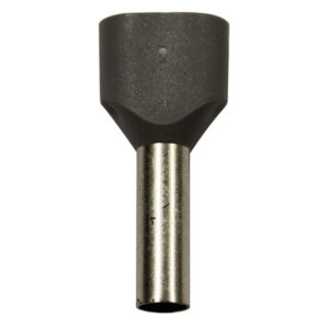 Wire Ferrule, Gray, Twin, AWG 12X2, 12 mm Barrel, 200 per bag
