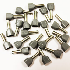Wire Ferrule, Gray, Twin, AWG 12X2, 12 mm Barrel, 200 per bag - Image 2