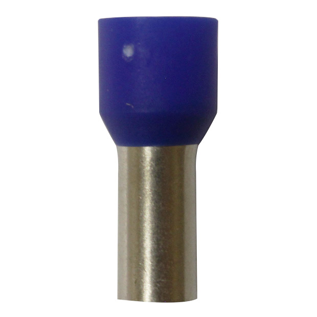 Wire Ferrule, Blue, AWG 6, 12 mm Barrel, 100 per Bag
