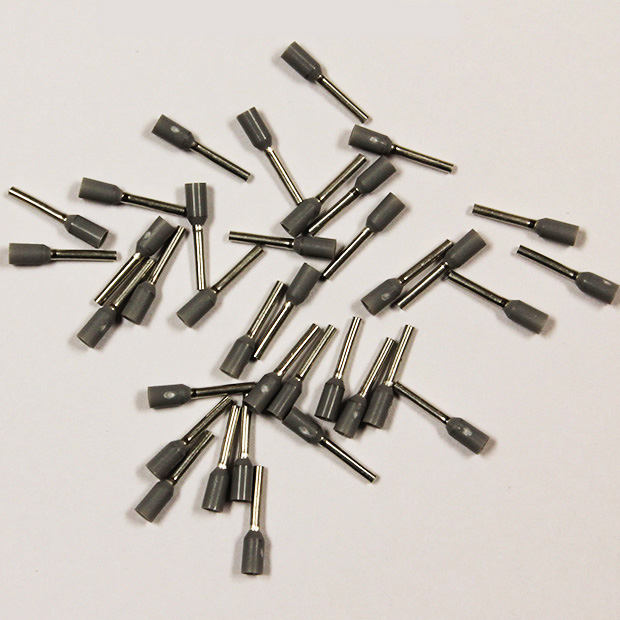 Wire Ferrule, Gray, 28-26 AWG, 6 mm Barrel,  500 per bag