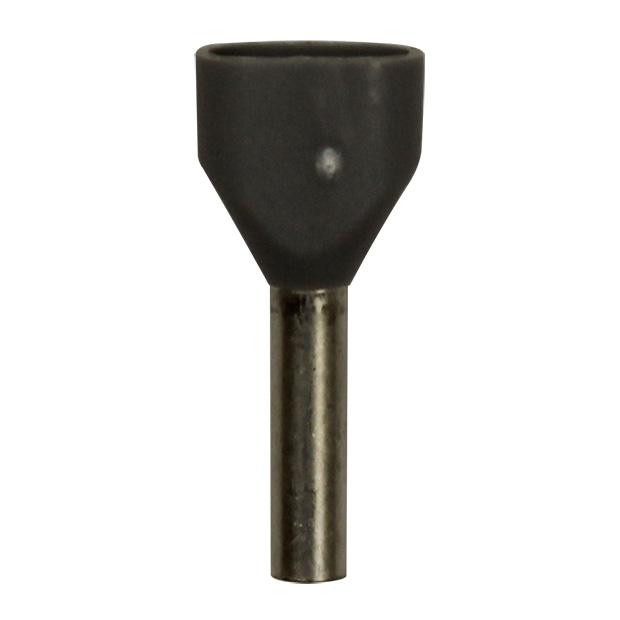 Wire Ferrule, Gray, Twin AWG 18X2, 8 mm Barrel, 500 per bag