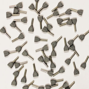 Wire Ferrule, 100 pk, Gray, Twin AWG 20
