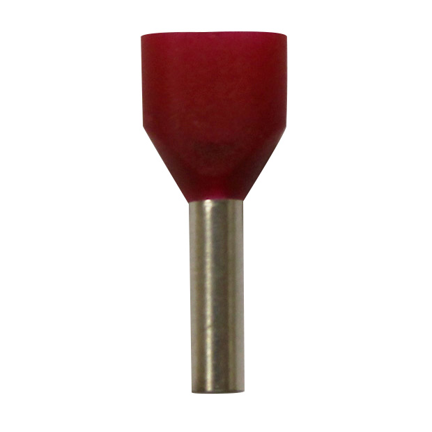 Wire Ferrule, Red, Twin, AWG 18X2, 8 mm Barrel, 500 per bag