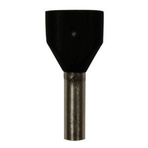 Wire Ferrule, Black, Twin, AWG 16X2, 8 mm Barrel, 500 per bag