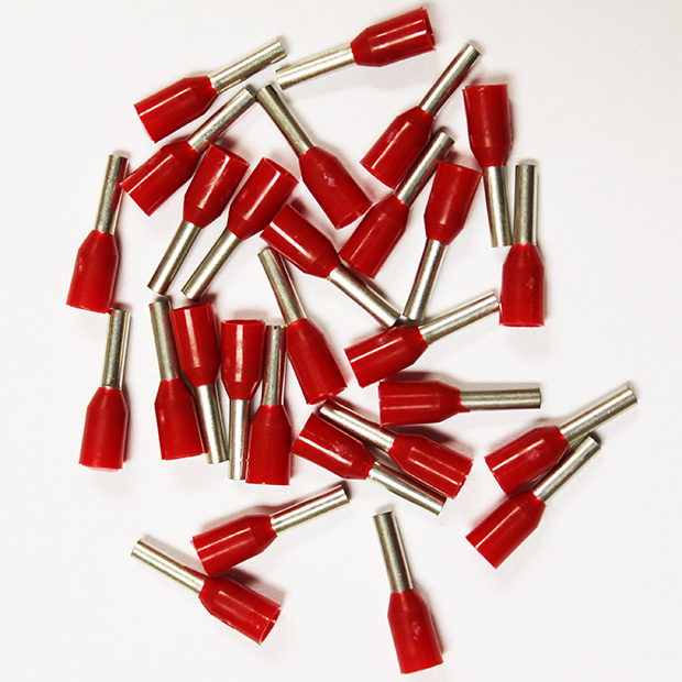 Wire Ferrule, Red, AWG 18, 8 mm Barrel, 500 per bag