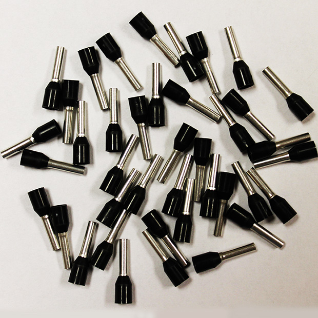 Wire Ferrule, Black, AWG 16, 8 mm Barrel, 500 per bag