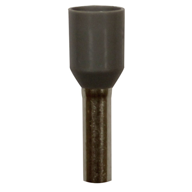 Wire Ferrule, Gray, AWG 14, 8 mm Barrel, 500 per Bag