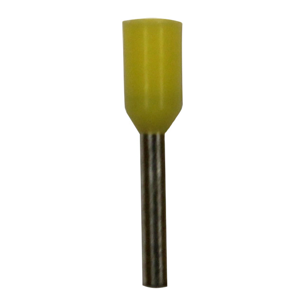 Wire Ferrule, Yellow, AWG 24, 6 mm Barrel, 500 per bag
