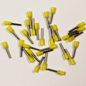 Wire Ferrule, Yellow, AWG 24, 6 mm Barrel, 500 per bag
