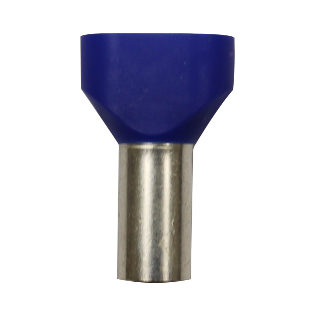 Wire Ferrule, Blue, Twin, AWG 6X2, 16 mm Barrel, 50 per Bag
