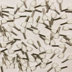 Wire Ferrule, White, Twin, AWG 20X2, 8 mm Barrel, 500 per Bag - Image 2