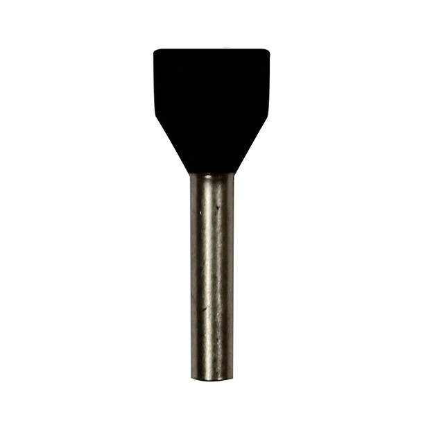 Wire Ferrule, Black, Twin, AWG 16X2, 12mm Barrel, 500 per Bag