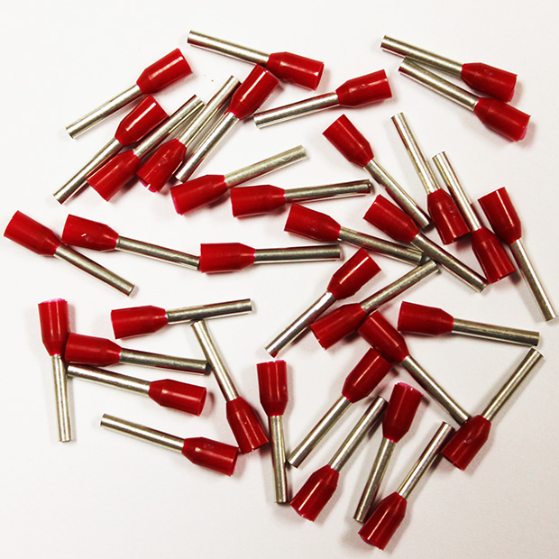 Wire Ferrule, Red, AWG 18, 10 mm barrel, 500 per bag