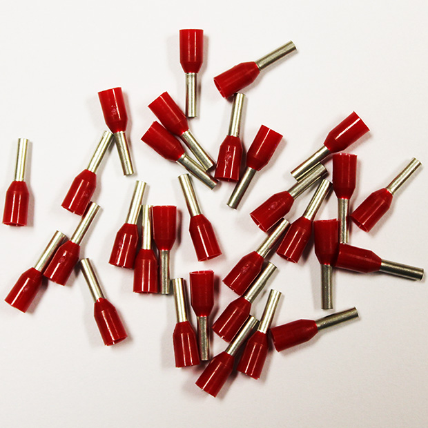 Wire Ferrule, 100 pk, Red AWG 18, 6mm Barrel