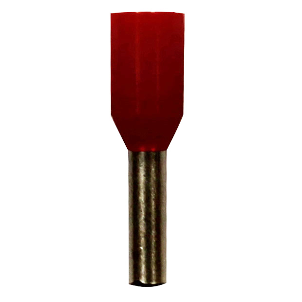 Wire Ferrule, 100 pk, Red AWG 18, 6mm Barrel