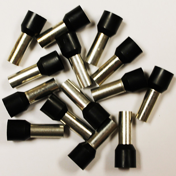 Wire Ferrule, Black, AWG 4, 18mm Barrel, 50 per bag