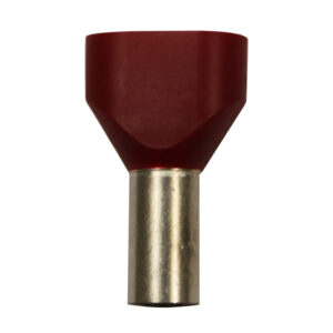 Wire Ferrule, Red, Twin, AWG 8X2, 12 mm Barrel, 100 per bag