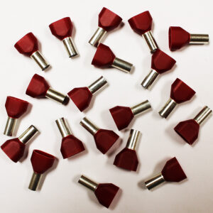 Wire Ferrule, Red, Twin, AWG 8X2, 12 mm Barrel, 100 per bag - Image 2