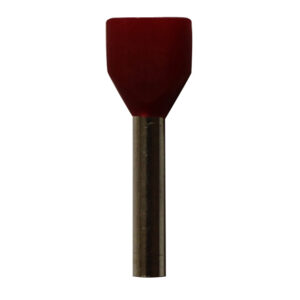 Wire Ferrule, Red, Twin, AWG 18X2, 12mm Barrel, 500 per bag