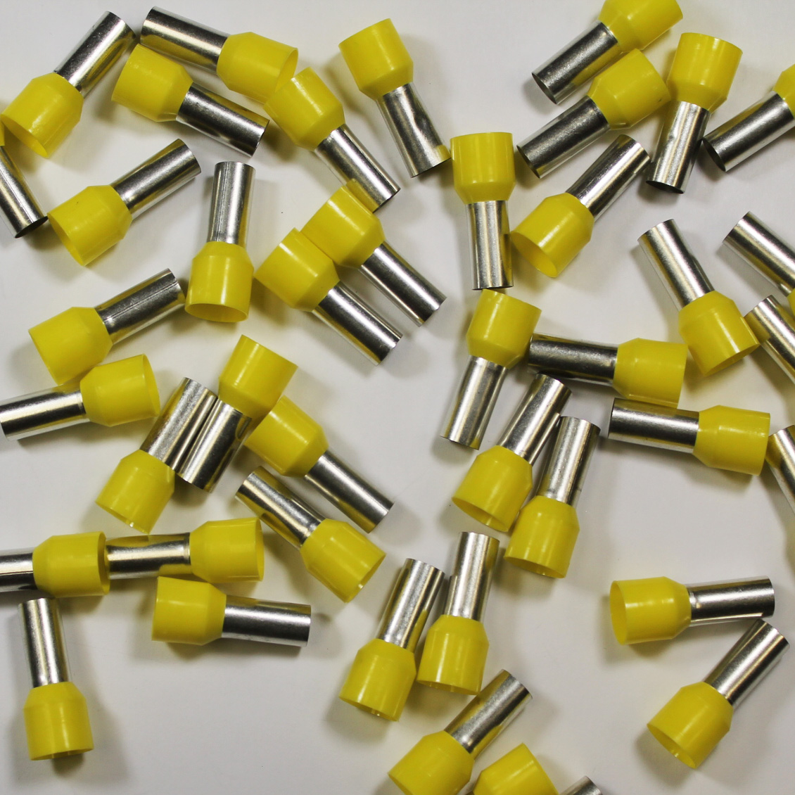 Wire Ferrule, Yellow, AWG 4, 16mm barrel, 50 per bag