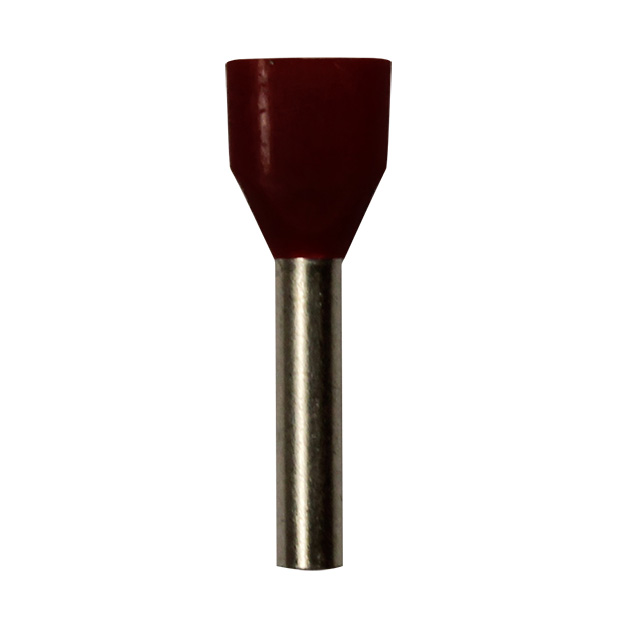 Wire Ferrule, Red, Twin, AWG 16 X2, 12mm Barrel, 500 per bag
