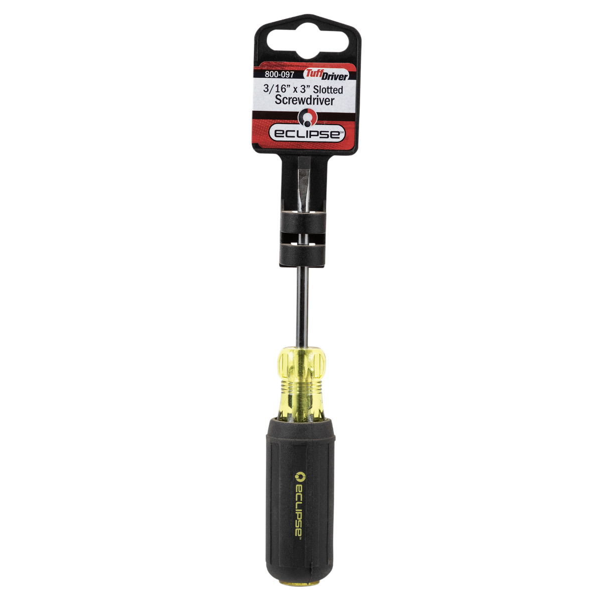 Flat Blade Rubber Grip Screwdriver 3/16 x 3"