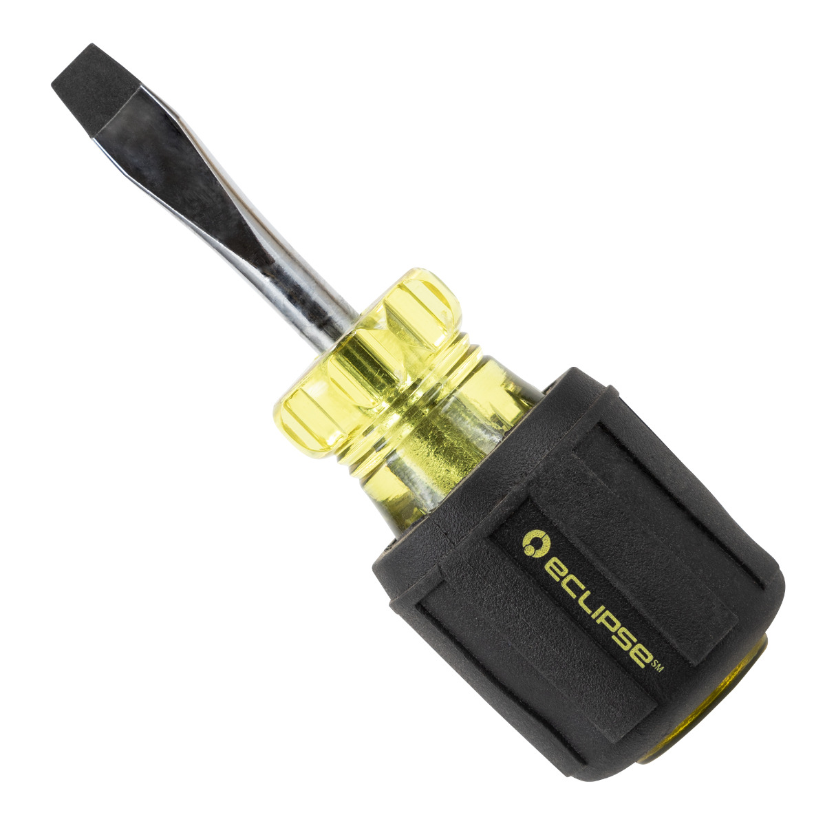 Flat Blade Rubber Grip Stubby Screwdriver 1/4 x 1-1/2"