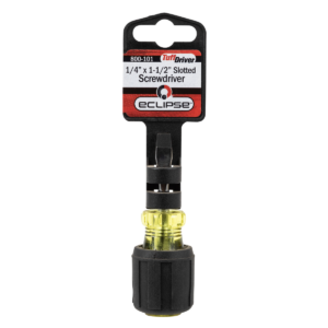 Flat Blade Rubber Grip Stubby Screwdriver 1/4 x 1-1/2" - Image 2