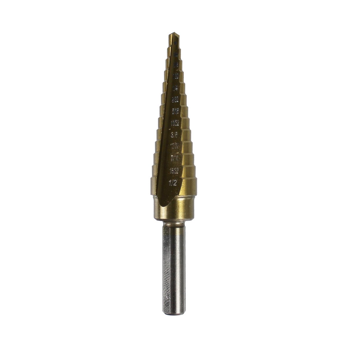 Step Drill, 1/8" ~ 1/2" 13 Step, Titanium Coated M2 High Speed Steel